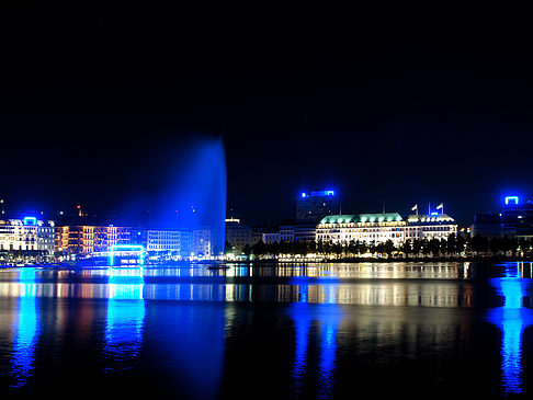 Binnenalster bei Nacht Fotos