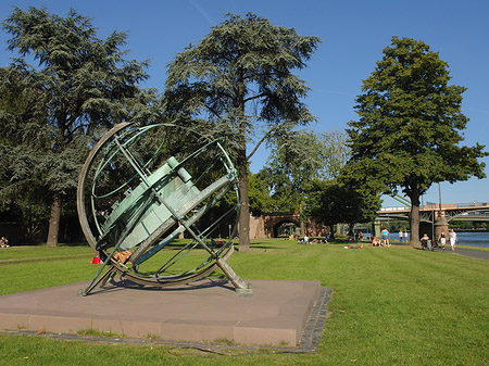 Äquatorialsonnenuhr mit Wiese Foto 