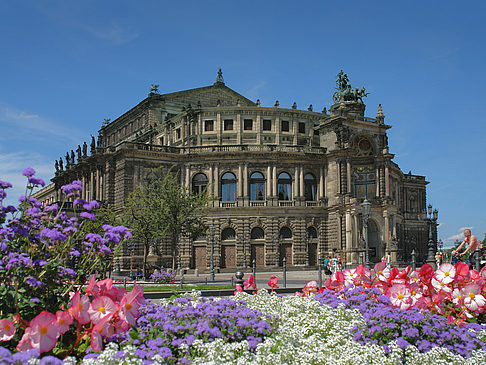 Foto Semperoper mit Blumen - Dresden